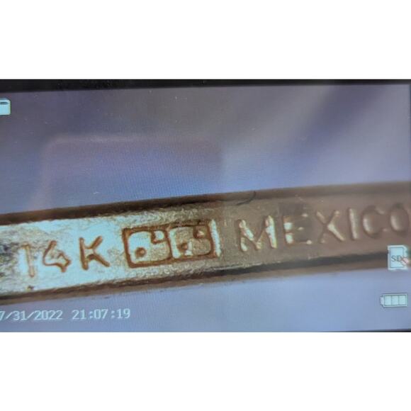 14K Gold Mexico Opal & Diamond Flower Drop Earrings Vintage Fine Jewelry - Picture 4 of 4